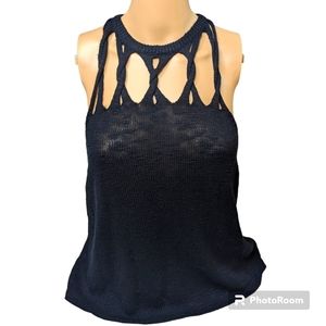 American Eagle Outfitters Top Womens Sz S Black Sleeveless Pullover Shirt